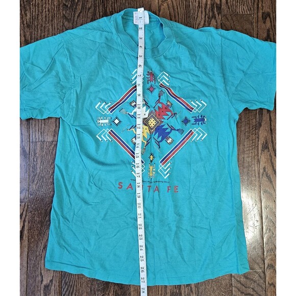 Vtg 80's Single Stitch Santa Fe New Mexico Graphic T Shirt Mens Medium Hanes - Picture 6 of 9
